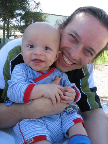 With Dad at Burrill Lake (17 weeks)