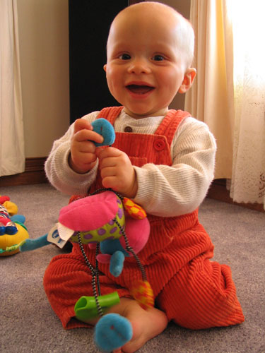 Playing with his Favourite Toy (7.5 months old)