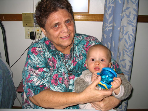 Visiting Oma in Hospital (7.5 months old)