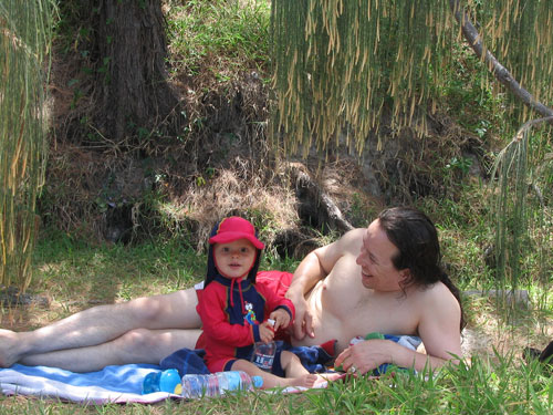 Resting in the shade at Basil Bay (11 months old)