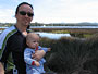 With Dad at  Burrill Lake (17 weeks)