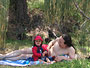 Resting in the shade at Basil Bay (11 months old)